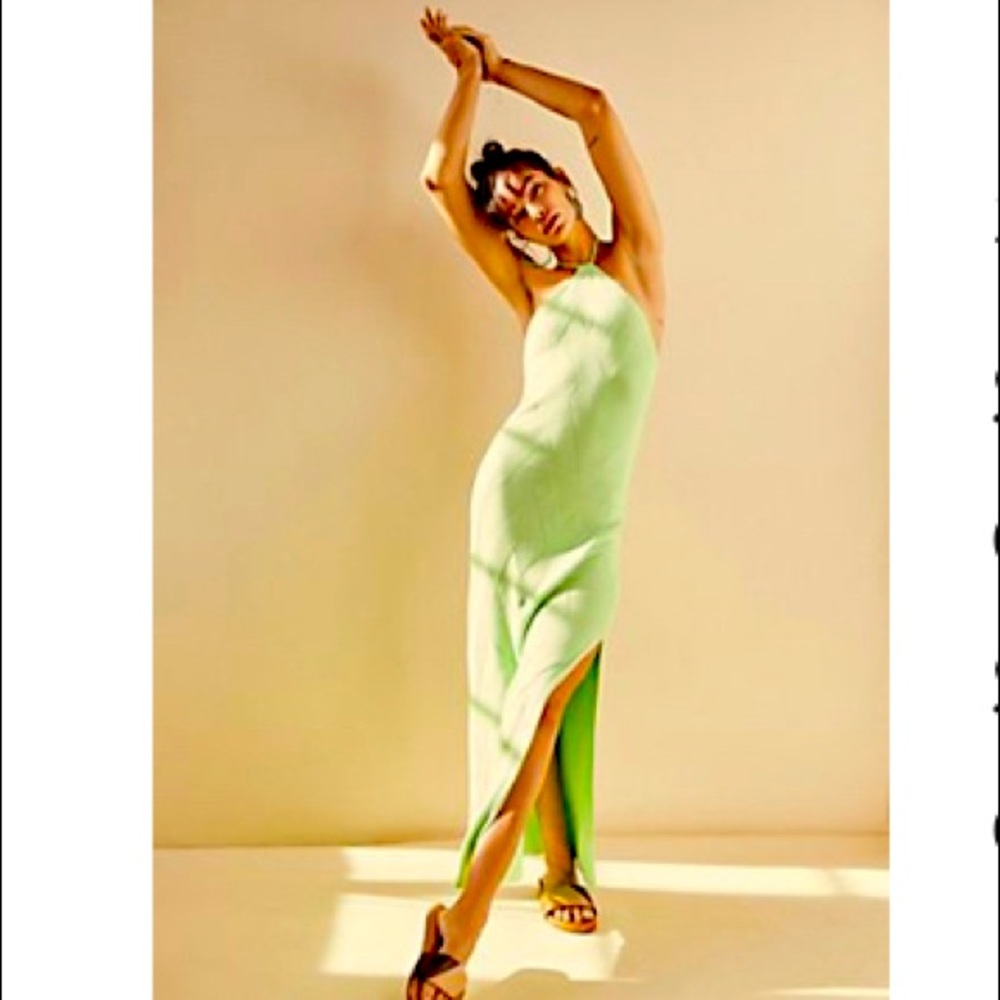Long cotton halter maxi